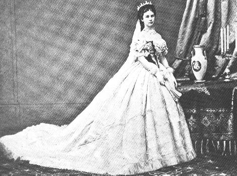 Sisi at the time of the Hungarian Coronation in her robes