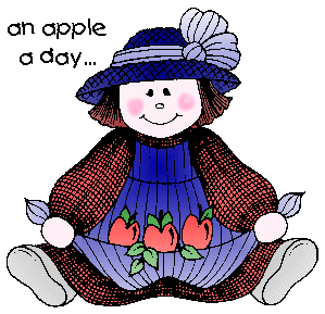 Little girl holding an apple