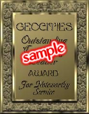 GeoCities Outstanding CL Award