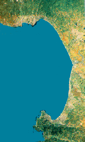 satellite view of Monterey Bay