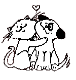 Hugging Dog and Cat To Color