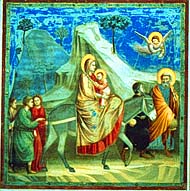 Flight into Egypt - Fresco by Giotto
