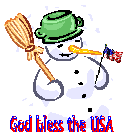 God Bless America Snowman
