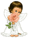animated angel with
rose