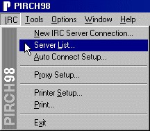 IRC menu