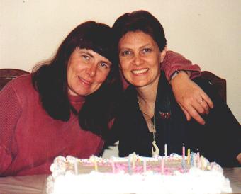 Kathy, & Liz w Birthday cake