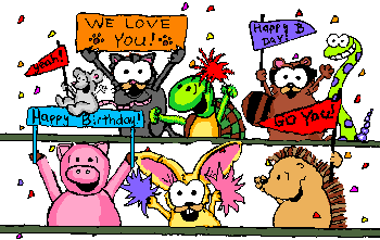 cartoon gang greeting