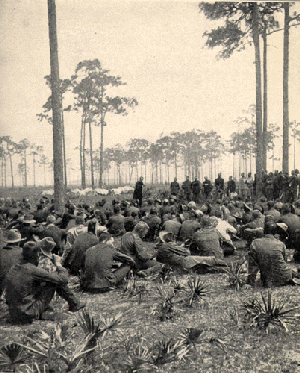 Chaplain Brown preaching to the Rough Riders