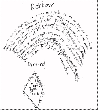 hand drawn typographical poems by my 8 year old son