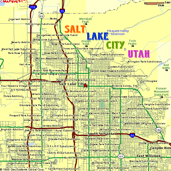 Map Of Salt Lake City