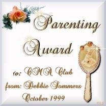 Parenting Award from Debbie Sommers, Thanx Deb!
