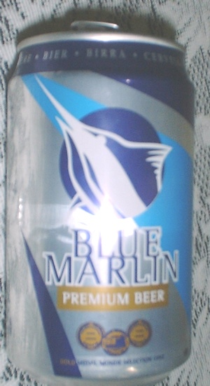 330. Blue Marlin Beer Can - Mauritius Beer.