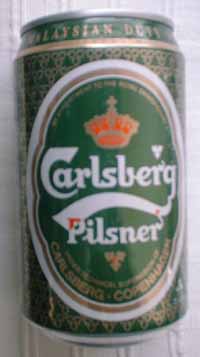 4. Carlsberg Beer Specially Canned for the Armed Forces. The top Rim of the cans says 'Malaysian Duty Not Paid'.