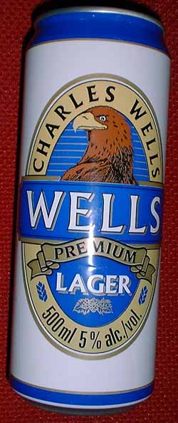 25. Wells. Charles Wells 500 ml Beer Can from United Kingdom.