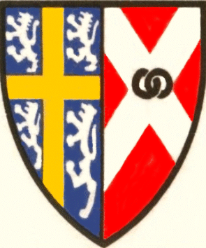 arms of Robert Nevill, Bishop of Durham, showing interlaced annulets in the middle of the Nevill saltire