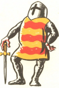 armoured man in his coat of arms