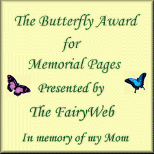 fairy web butterfly award for tribute or memorial pages