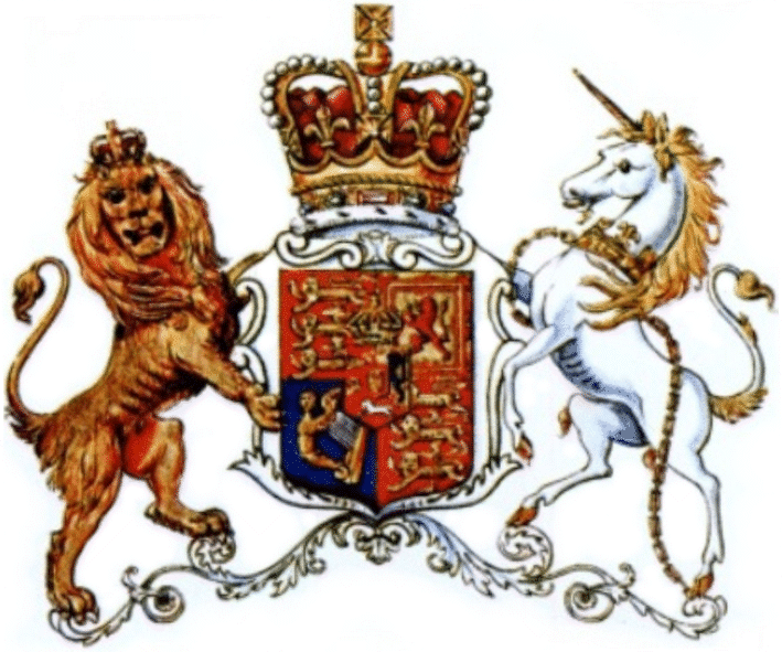 the royal arms (of King George IV) with a crown instead of a crest