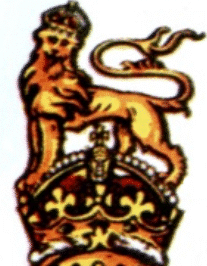 the lion and crown crest of the British sovereign