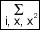 The Sigma i x x squared key: Row 2, Column 7