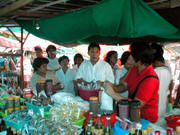 Sembrano personally inspecting stalls at the public market....