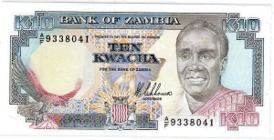 Zambia 10 Kwacha 1989-1991 Unc