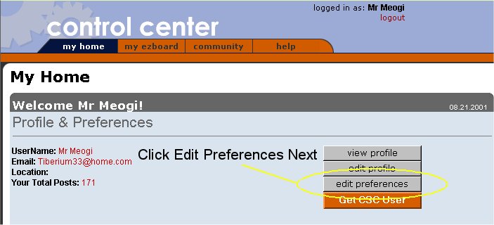 Click 'Edit Preferences' Button Next