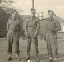 Home Guard Photo with  Sergeant Alfred Hill, Unknown and Mr Jones who was unfortunately killed in an accident