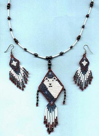 polar bear necklace set *Hematite*
