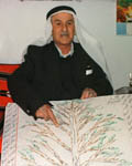 Golan refugee Ahmed Sleiman with his family tree