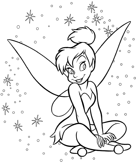 Disney Coloring Pages Free. Fluzzy's Tinkerbell coloring