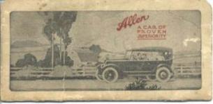 1920 Allen Motor Co. Autolog front cover