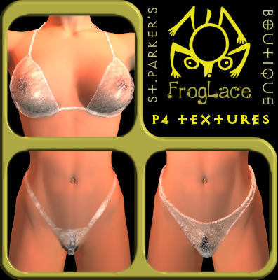 FrogLace Bra, Thong and Panties