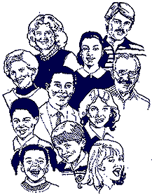 Drawing of people in the community