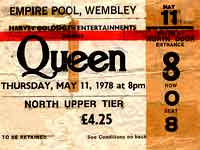 Queen concert ticket stub