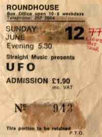 UFO tour Ticket - 1977