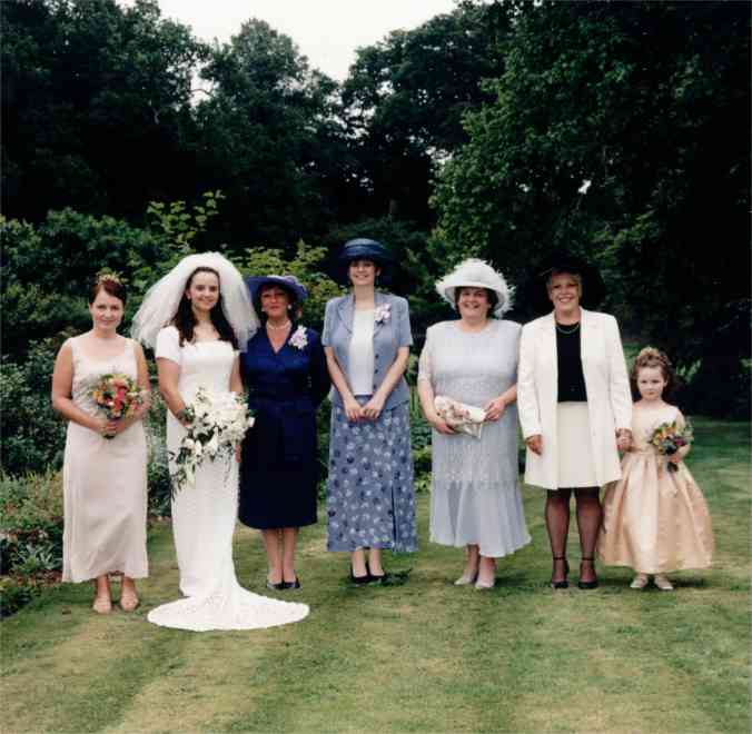 copyright Mate Gibb Photography 1999          (l to r; Christine Costello, Nikki, Jane McLeod, Marianne McLeod, Agnes Wishart, Bobbie Wishart, Emma Eldridge)