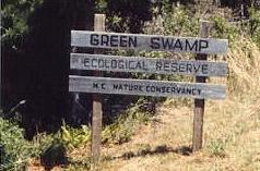 sign near Clewis Corner marks Green Swamp ecological reserve