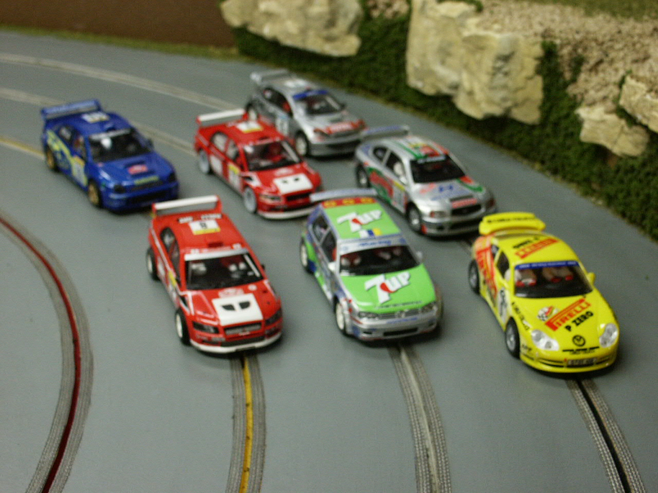 Field of Rally cars