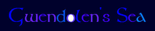 'Gwendolen's Sea' in blue and purple-blue letters, large Tolkien font.