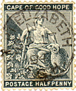 stamp showing Hope seated