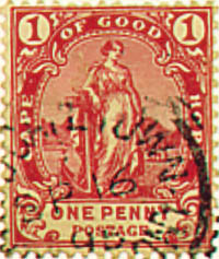 stamp showing Hope standing