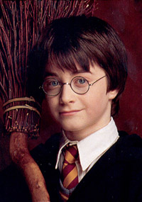 Daniel Radcliffe with broom