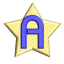 animated tumbling stars alphabet letter A