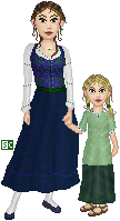 Saralyn and her daughter, Celesta, ready for the spring festival.