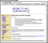 Screenshot of Dillo with tab patch applied, showing Dillo homepage in three tabs
