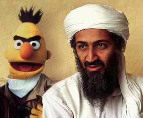 Bert and his evil sidekick Osama.
