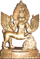 bronze sarabeshwarar statue
