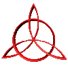 The triquetra is primarily a symbol of trinities. It is most commonly used in a Pagan or Christian sense to represent respectively the triple aspects of the Goddess (Maiden, Mother and Crone) or the trinity of Father, Son and Holy Spirit. The unbroken circle symbolizes the essential unity of whatever triad is being signified by the three outer points and the central, curved triangle. (Link: Wikipedia: Triquetra)