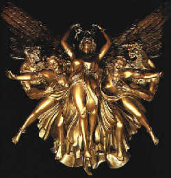 statue of angels and satyrs